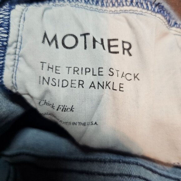 Mother Womens 25 The Triple Stack Insider Crop Belted Jeans Raw Hem Chick‎ Flick - Picture 14 of 16